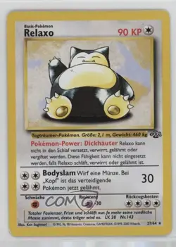Snorlax German Pokemon Jungle #27 1999 - Image 1