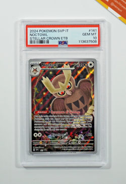 Pokemon PSA 10 Noctowl #141 Corona Astrale ETB Promo Italiano - Image 1
