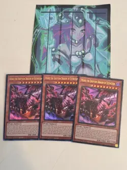 Yugioh 3x Veidos the Eruption Dragon of Extinction Ultra MP25-EN175 1st Ed NM - Image 1