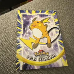 1999 Topps TV Animation Edition Raichu Pokemon Card #26 Non-Holo Black Label - Image 1