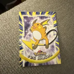 1999 Topps TV Animation Edition Raichu Pokemon Card #26 Non-Holo Black Label - Image 2