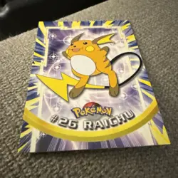 1999 Topps TV Animation Edition Raichu Pokemon Card #26 Non-Holo Black Label - Image 3