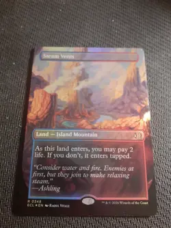 MTG Steam Vents - Borderless Foil - Lorwyn Eclipsed - ECL - Near Mint+ - Image 1