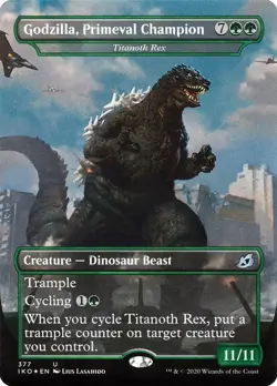 Godzilla, Primeval Champion - Titanoth Rex [IKO - 377] - MP [Foil] TCG MTG - Image 1
