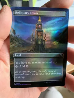🔥 MTG - Reliquary Tower - (BORDERLESS FOIL) CMM U. #663 M/NM Beauty! 🔥 - Image 1