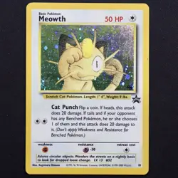 Pokemon Meowth Promo 10 GB Black Star Cosmos Holo WOTC LP - Image 1