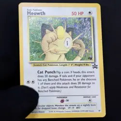 Pokemon Meowth Promo 10 GB Black Star Cosmos Holo WOTC LP - Image 3