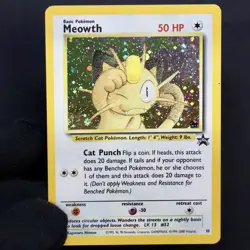 Pokemon Meowth Promo 10 GB Black Star Cosmos Holo WOTC LP - Image 4