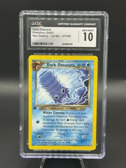 Dark Omanyte Pokemon (2002) Neo Destiny 1st Ed 37/105 Cgc 10 - Image 1