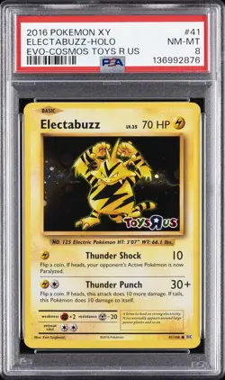 2016 POKEMON XY EVOLUTIONS COSMOS-TOYS R US #41 ELECTABUZZ-HOLO PSA 8 - Image 1