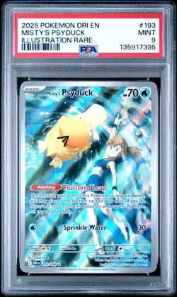 2025 POKEMON DRI EN-DESTINED RIVALS ILLUSTRATION RARE #193 MISTY'S PSYDUCK PSA 9 - Image 4