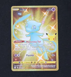 Pokemon TCG Mew 025/025 Celebration Secret Rare Gold - Image 1