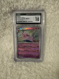 Espeon Pokemon (2023) Obsidian Flames - 086/197 Reverse Holo CGC 10 Bestbuy Prmo - Image 1