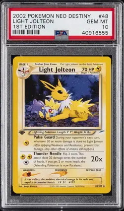 2002 POKEMON NEO DESTINY 1ST EDITION #48 LIGHT JOLTEON PSA 10 - Image 1