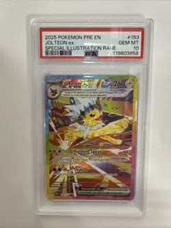 2025 Pokemon Pre EN Jolteon ex Special Illustration Rare #153 PSA 10 GEM MT - Image 1
