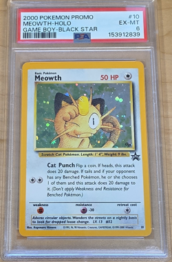 Pokemon TCG Meowth Game Boy Black Star Promo Holo #10 PSA 6 2000 - Image 1