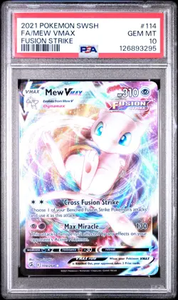 PSA 10 MEW VMAX FULL ART #114 - 2021 POKEMON FUSION STRIKE 114/264 - Image 1