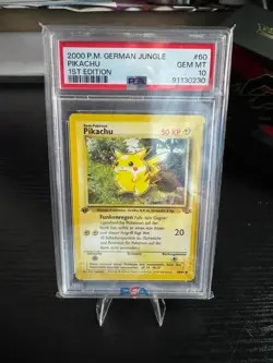 Pokemon Pikachu 60/64 Jungle 1st Edition German PSA 10 GEM MINT - Image 1