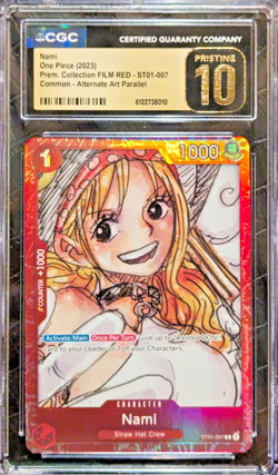 CGC 10 PRISTINE NAMI #007 PREMIUM CARD COLL. FILM RED 2023 ONE PIECE ENGLISH - Image 1