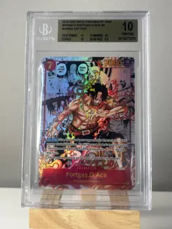 BGS 10 - Portgas.D.Ace OP02-013 SR Manga Alt Art Parallel - One Piece Card Game - Image 1