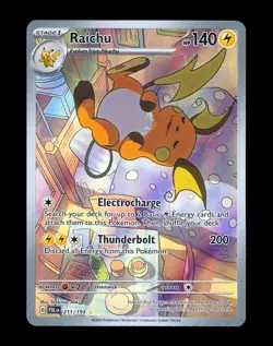2023 Pokemon RAICHU Paldea Evolved ILLUSTRATION RARE Full Art Holo Card 211/193 - Image 1