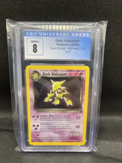 CGC 8 NM/MINT Dark Alakazam 2000 Team Rocket 1/82 Holo Pokemon Card - Image 1