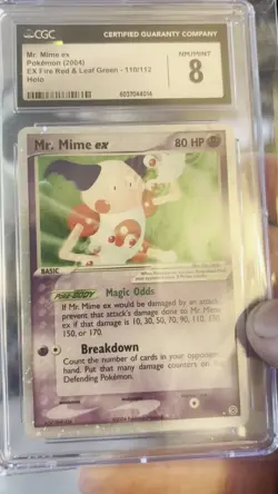 CGC 8 MINT Mr. Mime ex 2004 EX Fire Red & Leaf Green 110/112 Holo Pokemon Card - Image 2