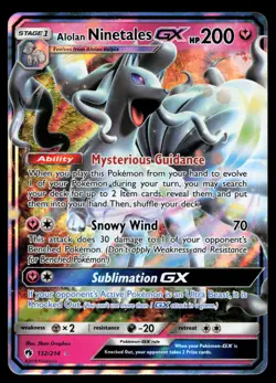 Alolan Ninetales GX 132/214 Lost Thunder Holo Rare Pokemon Card - Image 1