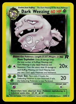Pokemon Card - Dark Weezing Team Rocket 14/82 Holo Rare - Image 1
