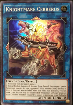 KNIGHTMARE CERBERUS - FLOD-EN045 1st Edition Super Rare Yugioh TCG Card - Image 1