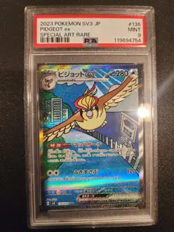 PIDGEOT EX 136/108 SAR PSA 9 POKEMON CARD JAPANESE SV3 RULER OF THE BLACK FLAME - Image 1