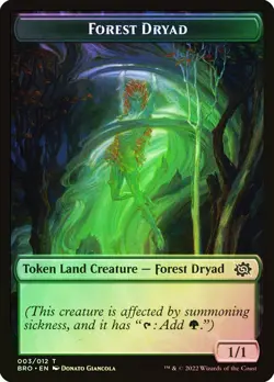 Forest Dryad Token / Powerstone Token Foil The Brothers' War NM MTG - Image 1