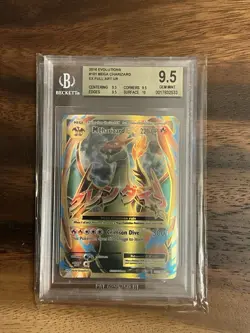 BGS Beckett Pokemon 2016 Evolutions #101 Mega Charizard Ex Full Art 9.5 Gem Mint - Image 1