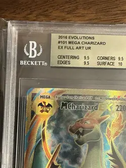 BGS Beckett Pokemon 2016 Evolutions #101 Mega Charizard Ex Full Art 9.5 Gem Mint - Image 2