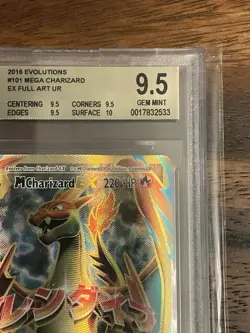 BGS Beckett Pokemon 2016 Evolutions #101 Mega Charizard Ex Full Art 9.5 Gem Mint - Image 3