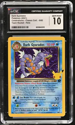 DARK GYARADOS TEAM ROCKET 8/82 POKEMON 2021 CLASSIC CGC 10 GEM MINT - Image 1