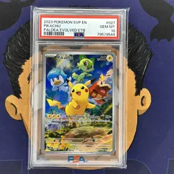 PSA 10 GEM MINT 2023 Pokemon Paldea Evolved ETB PIKACHU #027 Promo - Image 2