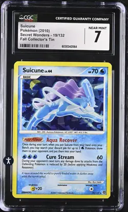 Pokemon Secret Wonders 19/132 Suicune 2010 Cracked Ice Holo CGC 7 NEAR MINT - Image 2