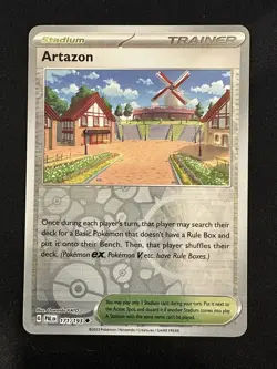 POKEMON TCG ARTAZON TRAINER 171/193 PALDEA EVOLVED RARE REVERSE HOLO ENGLISH - Image 1