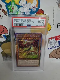 Yugioh! Slifer The Sky Dragon RA03-EN244 Platinum Secret Rare PSA 10 - Image 1
