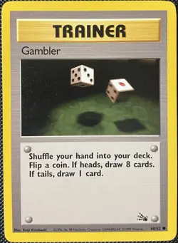 Gambler 60/62 Fossil Regular - Pokemon Card - Image 1