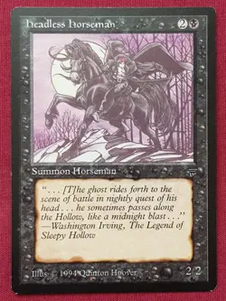 Magic The Gathering LEGENDS HEADLESS HORSEMAN black card MTG - Image 1