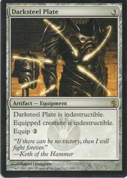 MTG: Mirrodin Besieged: Darksteel Plate: Lightly Played Condition - Image 1