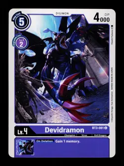 Devidramon BT3-081 Purple Digimon Card CCG Trading Card - Image 1