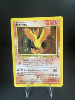 Wizards Moltres Fossil Holo Rare 12/62 1999 HP70 EN Unlimited near mint - Image 2