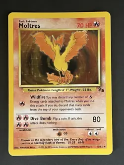 Wizards Moltres Fossil Holo Rare 12/62 1999 HP70 EN Unlimited near mint - Image 4