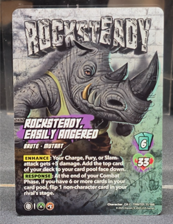 Rocksteady, Easily Angered 11/186 Character Common UniVersus TMNT TMNT01 NM Card - Image 1