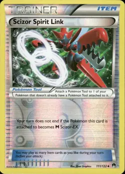 SCIZOR SPIRIT LINK 111/122 BREAKPOINT REVERSE HOLO POKEMON 5BAN GRAPHICS - Image 1