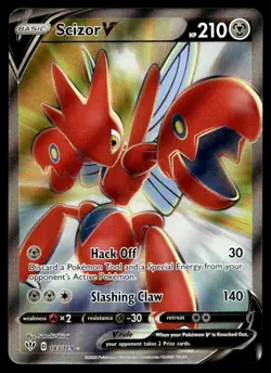 Scizor V (Full Art) SWSH03: Darkness Ablaze Holo 183/189 Pokemon TCG - Image 1