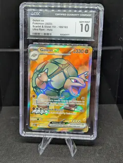 2023 Pokemon 151 Golem EX #189 CGC 10 Gem Mint Low Pop Rare - Image 1